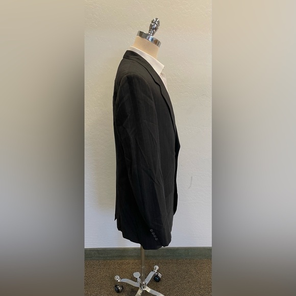 Aquascutum of London Vintage 3 Piece Striped Pleated Wool Suit in Gray Size 44 L - Picture 7 of 15